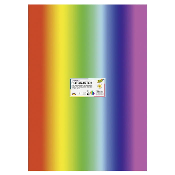 Fotokarton Folia 300gr 50x70cm 10vel 1650 regenboog