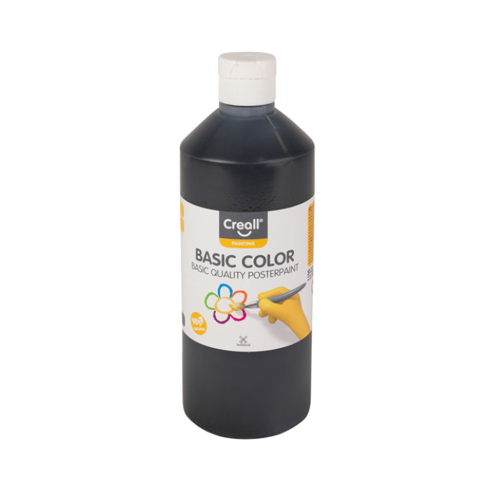 Plakkaatverf Creall basic zwart 500ml