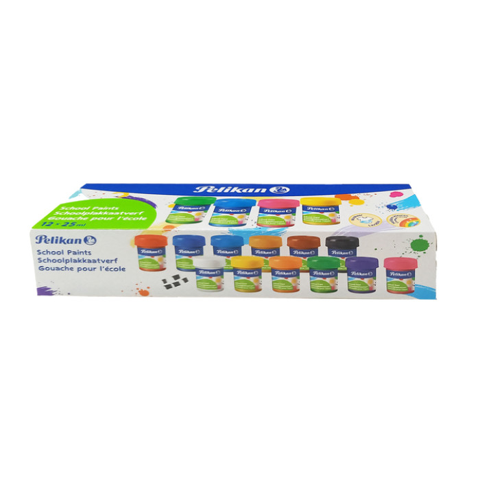 Plakkaatverf Pelikan 20ml assorti doos à 12 potjes