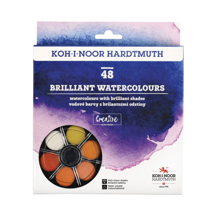 Waterverf Koh-i-Noor briljant ass blister à 48 kleuren