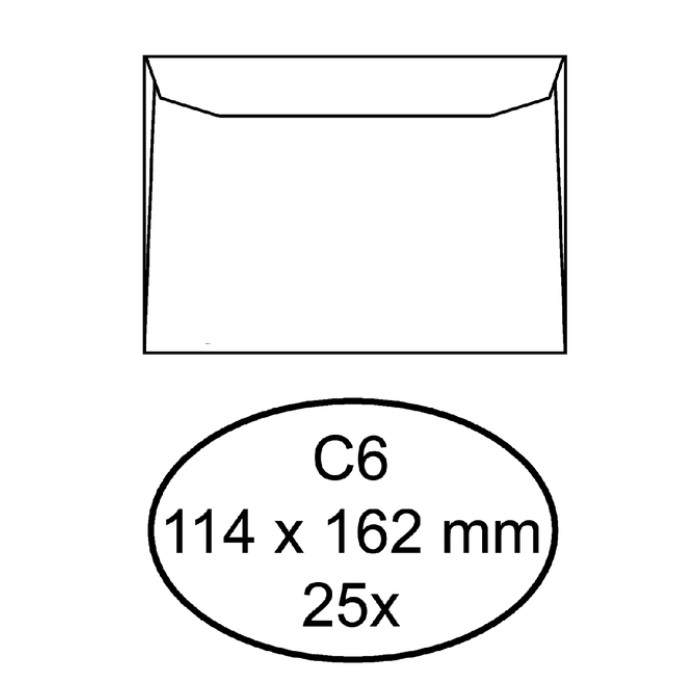 Envelop Quantore bank C6 114x162mm wit 25 stuks