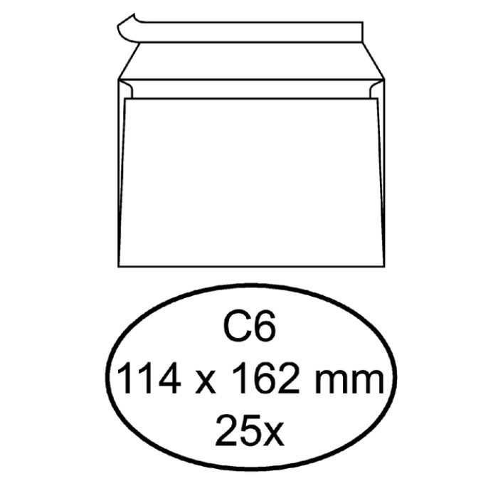 Envelop Quantore bank C6 114x162mm zelfklevend wit 25 stuks