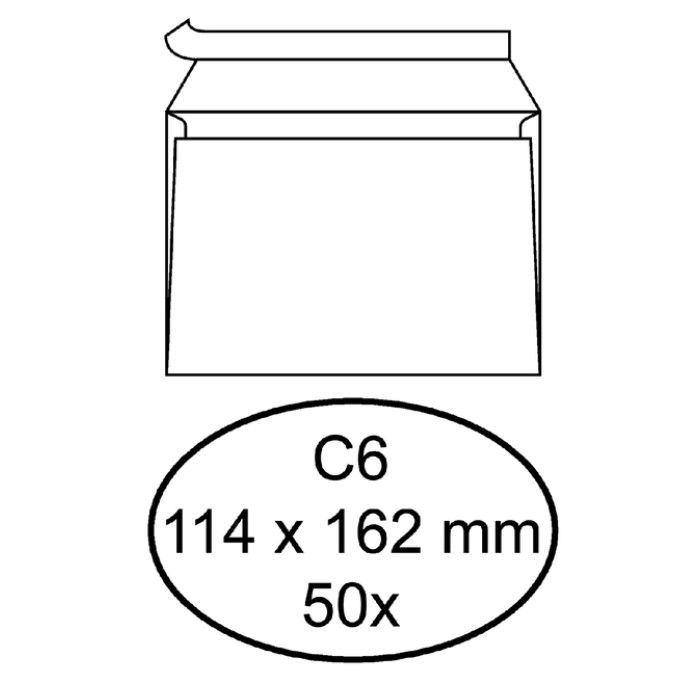 Envelop Quantore bank C6 114x162mm zelfklevend wit 50 stuks