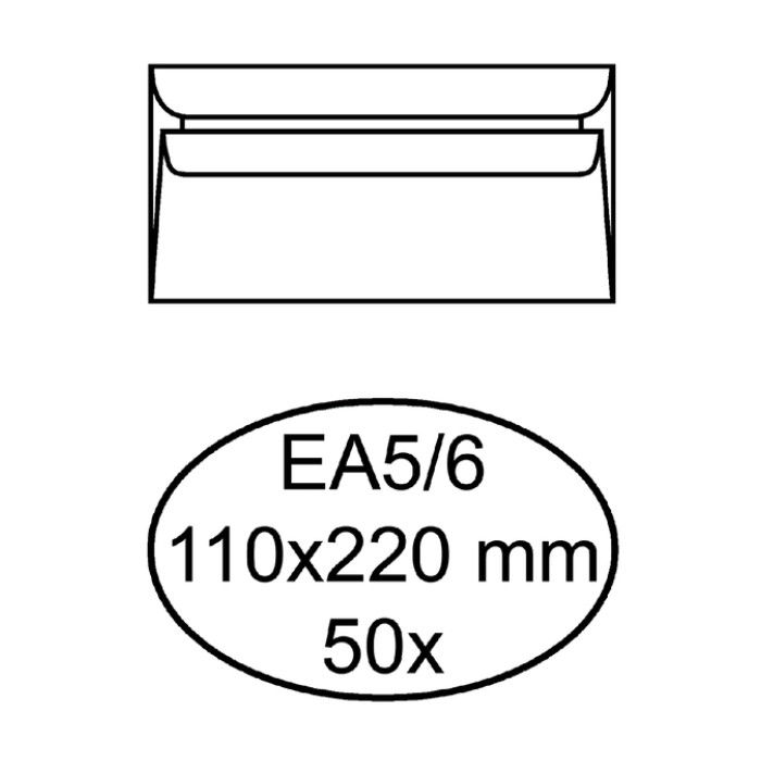 Envelop Quantore bank EA5/6 110x220mm zelfklevend wit 50 stuks