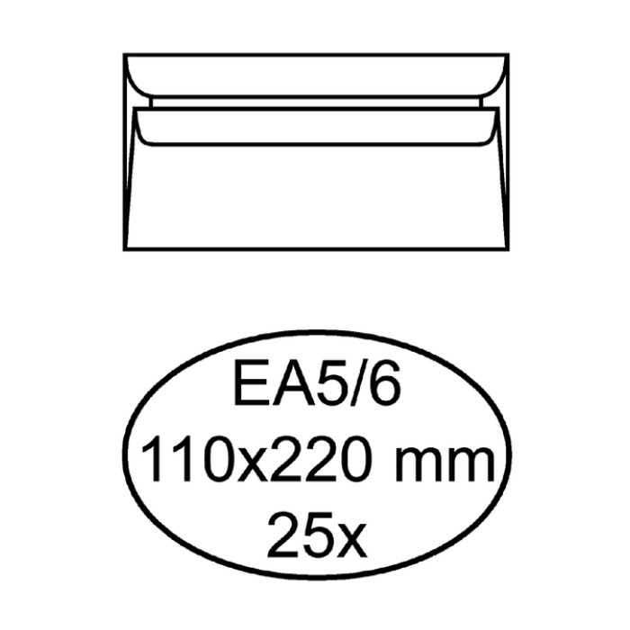 Envelop Quantore bank EA5/6 110x220mm zelfklevend wit 25 stuks