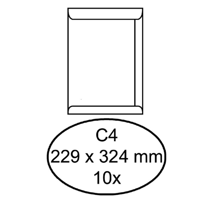 Envelop Quantore akte C4 229x324mm zelfklevend wit 10 stuks