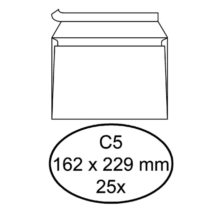 Envelop Quantore bank C5 162x229mm zelfklevend wit 25 stuks
