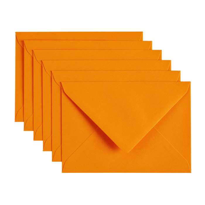 Envelop Papicolor C6 114x162mm oranje pak à 6 stuks