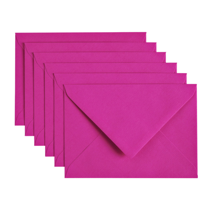 Envelop Papicolor C6 114x162mm felroze pak à 6 stuks