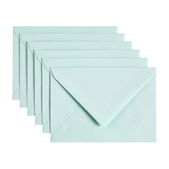 Envelop Papicolor C6 114x162mm zeegroen pak à 6 stuks