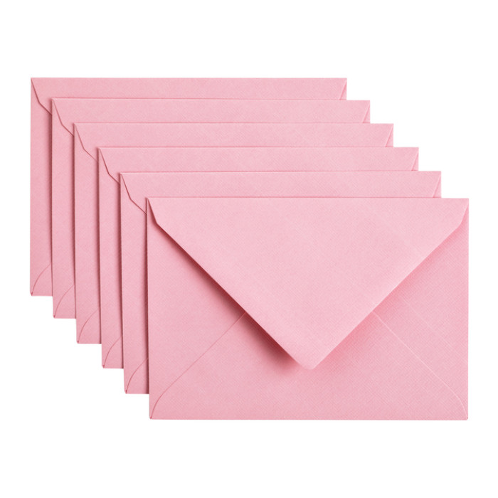 Envelop Papicolor C6 114x162mm babyroze pak à 6 stuks