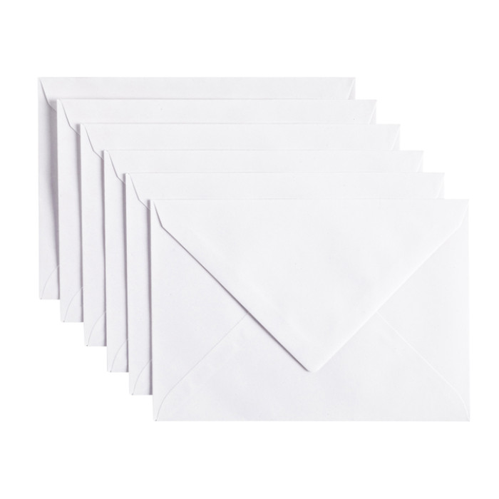 Envelop Papicolor C6 114x162mm kraft wit pak à 6 stuks