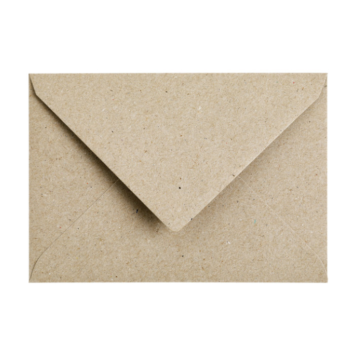 Envelop Papicolor C6 114x162mm kraft grijs pak à 6 stuks