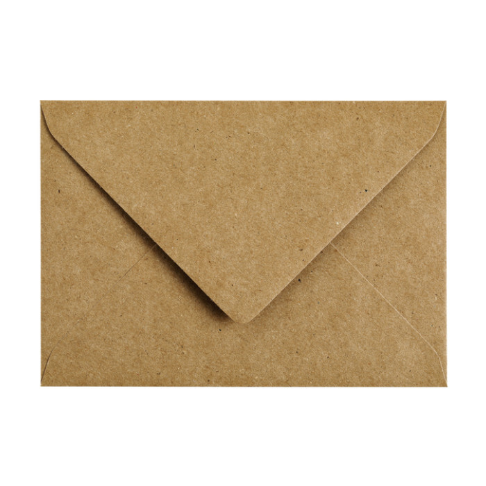 Envelop Papicolor C6 114x162mm kraft bruin pak à 6 stuks