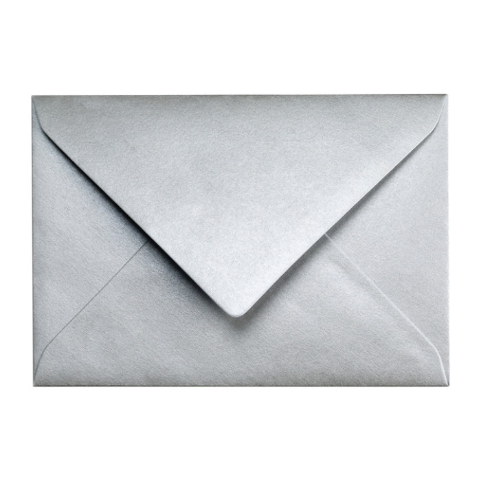 Envelop Papicolor C6 114x162mm metallic zilver pak à 6 stuks