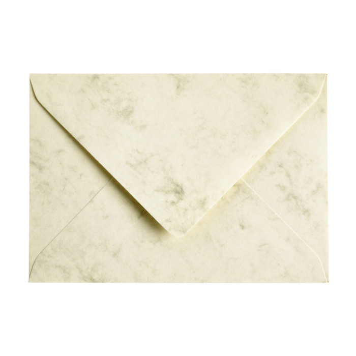 Envelop Papicolor C6 114x162mm marble ivoor pak à 6 stuks