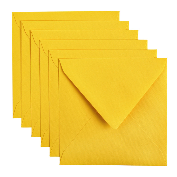 Envelop Papicolor 140x140mm dottergeel pak à 6 stuks