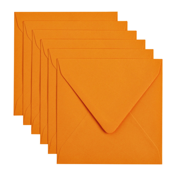 Envelop Papicolor 140x140mm oranje pak à 6 stuks