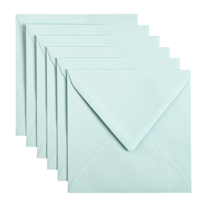 Envelop Papicolor 140x140mm zeegroen pak à 6 stuks