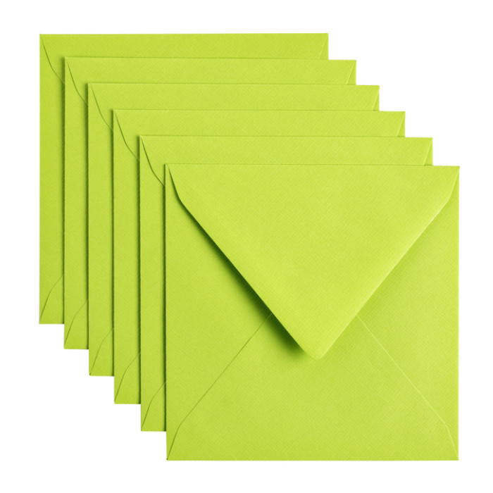 Envelop Papicolor 140x140mm appelgroen pak à 6 stuks