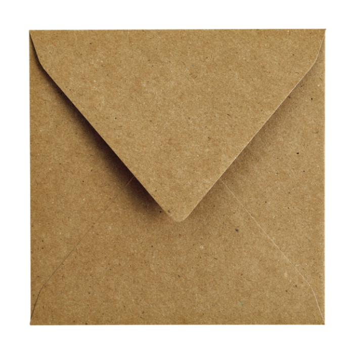 Envelop Papicolor 140x140mm kraft bruin pak à 6 stuks