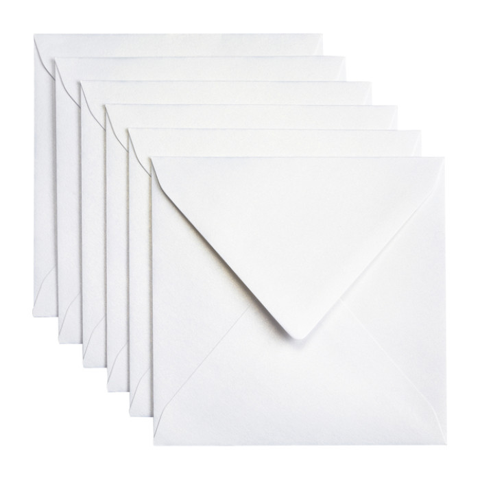 Envelop Papicolor 140x140mm metallic parelwit pak à 6 stuks