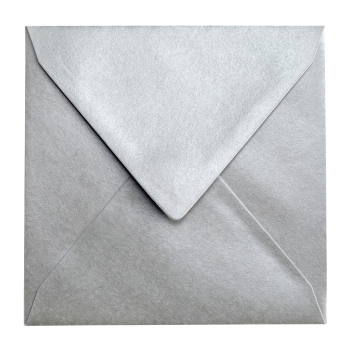 Envelop Papicolor 140x140mm metallic zilver pak à 6 stuks