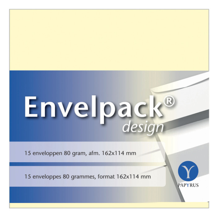 Envelop Papyrus Envelpack Design C6 114x162mm ivoor 894400 15 stuks