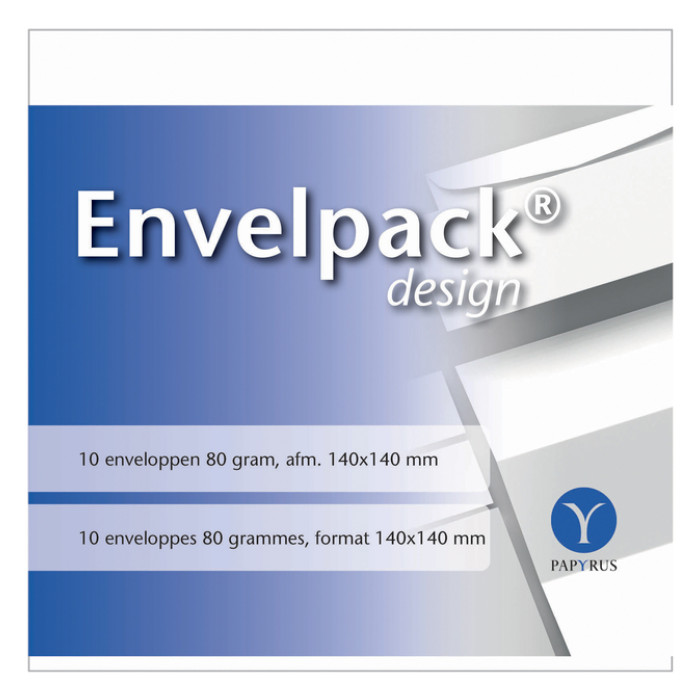 Envelop Papyrus Envelpack Design vierkant 140x140mm wit 894416 10 stuks