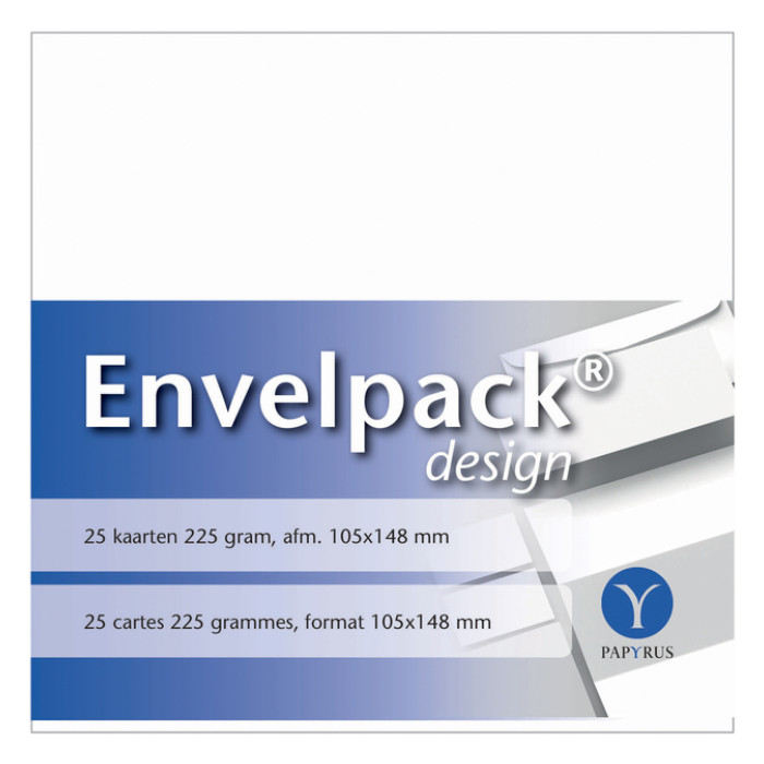 Enkele kaart Papyrus Envelpack Design A6 105x148mm wit 894426 set van 25