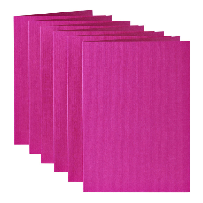 Correspondentiekaart Papicolor dubbel 105x148mm felroze pak à 6 stuks