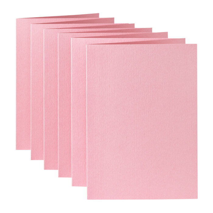 Correspondentiekaart Papicolor dubbel 105x148mm babyroze pak à 6 stuks
