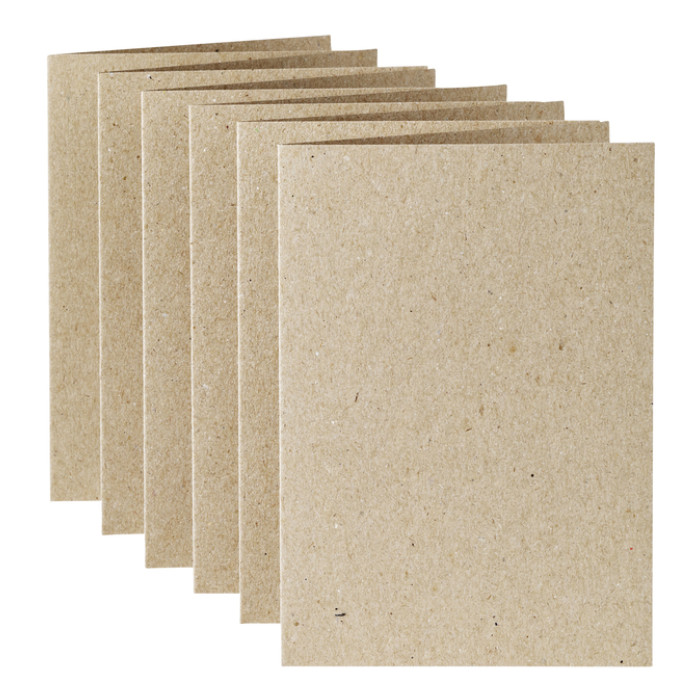 Correspondentiekaart Papicolor dubbel 105x148mm kraft grijs pak à 6 stuks