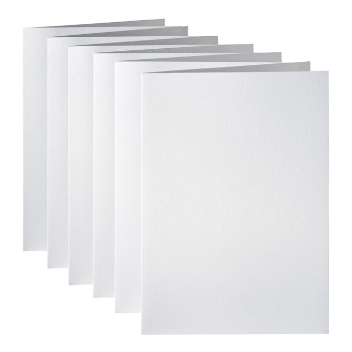Correspondentiekaart Papicolor dubbel 105x148mm metallic parelwit pak à 6 stuks