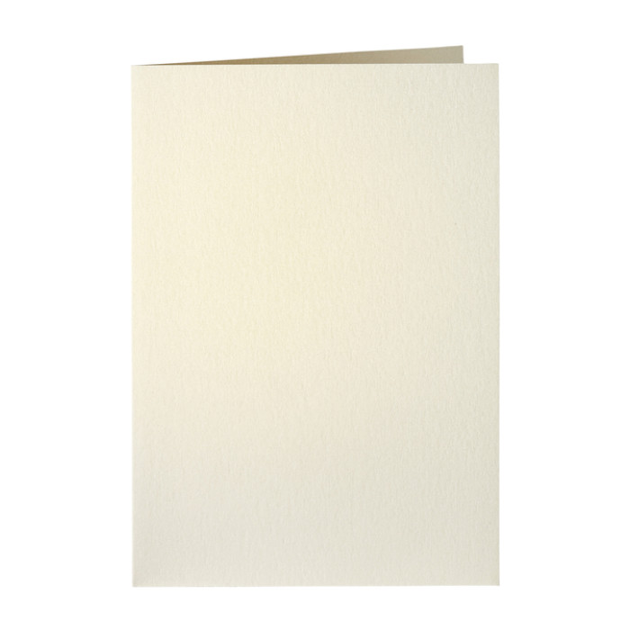 Correspondentiekaart Papicolor dubbel 105x148mm metallic ivoor pak à 6 stuks