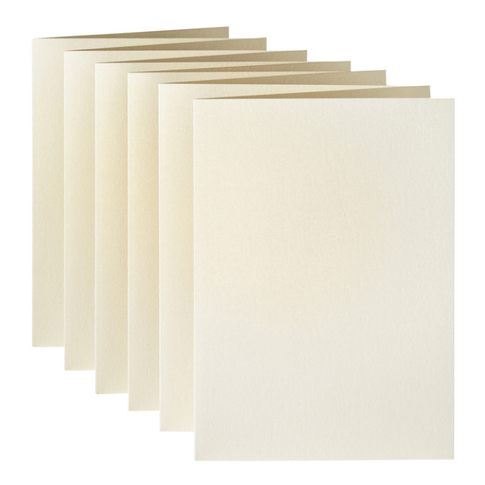 Correspondentiekaart Papicolor dubbel 105x148mm metallic ivoor pak à 6 stuks