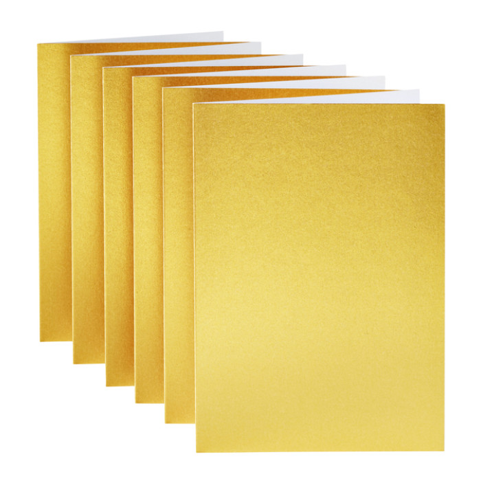 Correspondentiekaart Papicolor dubbel 105x148mm metallic goud pak à 6 stuks