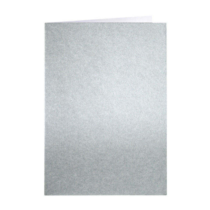 Correspondentiekaart Papicolor dubbel 105x148mm metallic zilver pak à 6 stuks