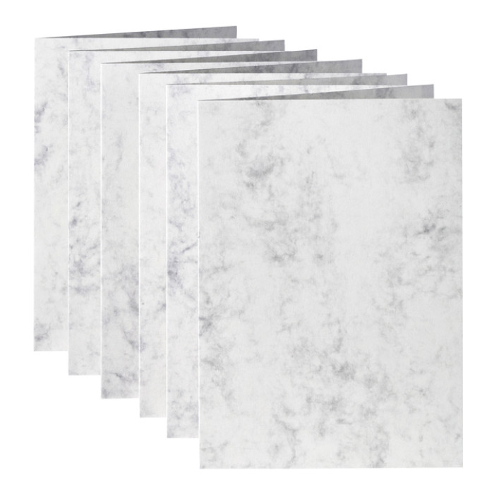 Correspondentiekaart Papicolor dubbel 105x148mm marmer grijs pak à 6 stuks