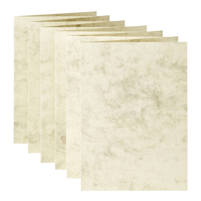 Correspondentiekaart Papicolor dubbel 105x148mm marmer ivoor pak à 6 stuks