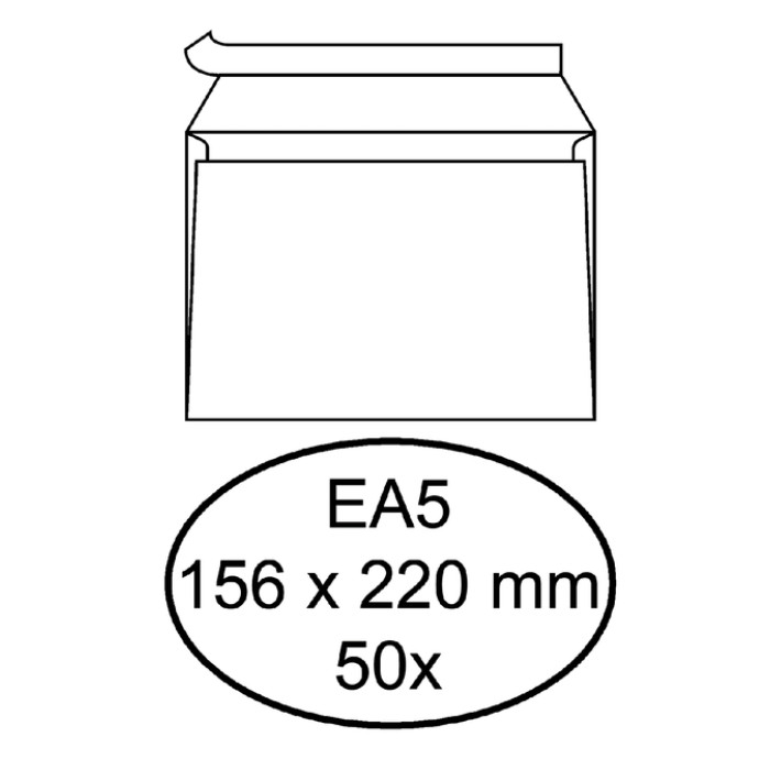 Envelop Hermes bank EA5 156x220mm zelfklevend wit pak à 50 stuks