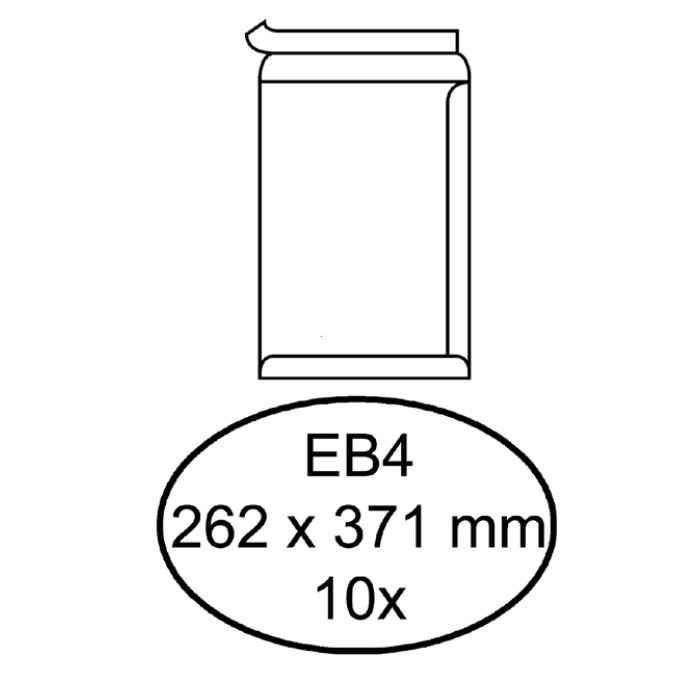Envelop Hermes akte EB4 262x371mm zelfklevend wit pak à 10 stuks