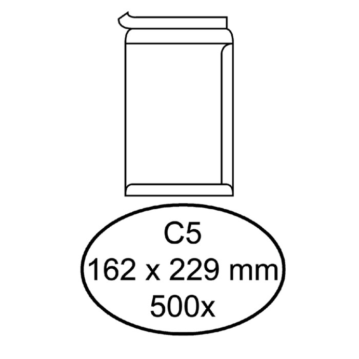 Envelop Quantore akte C5 162x229mm zelfklevend wit 500 stuks