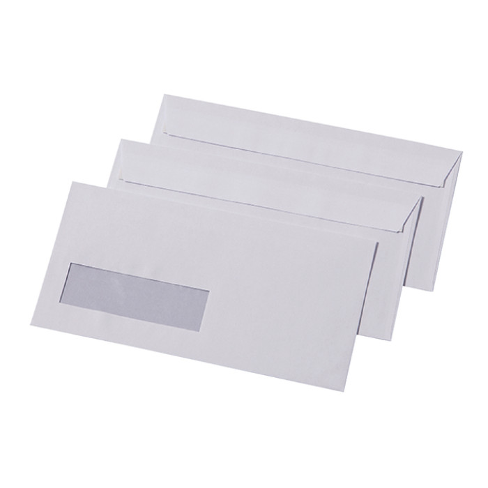 Envelop Quantore 110x220mm venster 3x10cm links 500 stuks