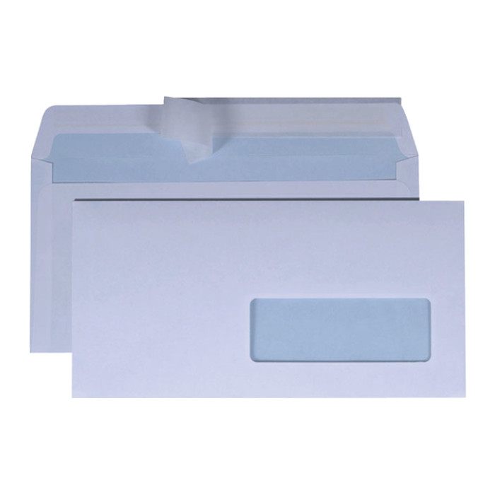 Envelop Quantore 110x220mm venster 3x10cm rechts zelfklevend 500 stuks