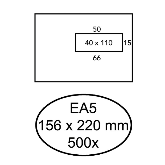 Envelop Quantore 156x220mm venster 4x11cm rechts zelfklevend 500 stuks