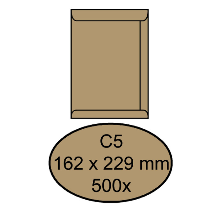 Envelop Quantore akte C5 162x229mm bruinkraft 90g/m² 500 stuks