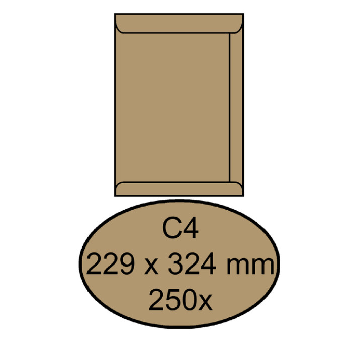 Envelop Quantore akte C4 229x324mm bruinkraft 250 stuks