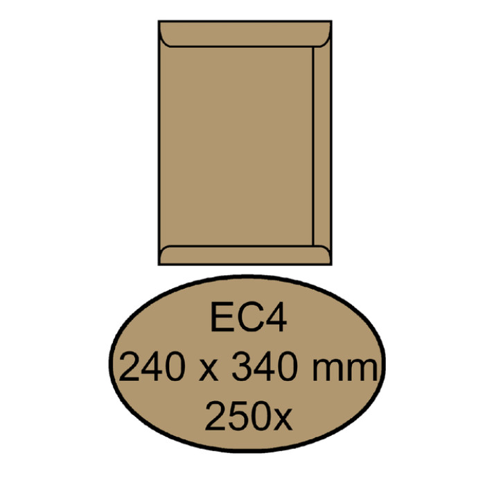 Envelop Quantore akte EC4 240x340mm bruinkraft 250 stuks