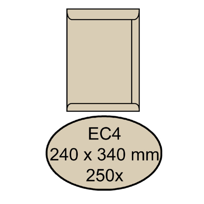 Envelop Quantore akte EC4 240x340mm cremekraft 250 stuks